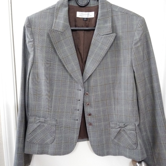 Tahari Gray Plaid Blazer - Picture 4 of 4